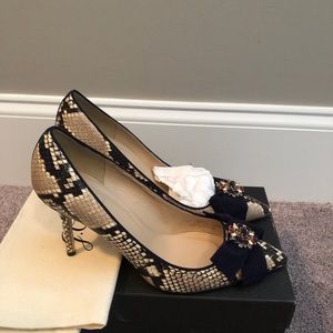 Jcrew snakeskin leather pumps , size 9